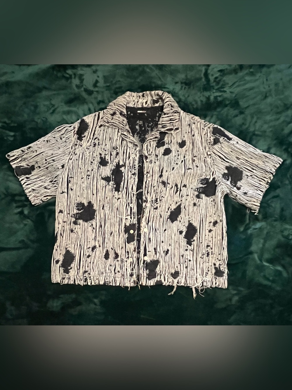 Nova Men Navy blue Distressed button up shirt Men’s Small